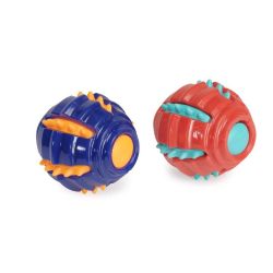 Jouet pour chien, balle TPR avec insert à pointes et couineur, 2 couleurs, diamètre environ 9 cm
