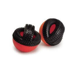 Jouet pour chien en TPR, Demi sphère à friandises avec poignée et couineur, 2 couleurs, diamètre 9 cm