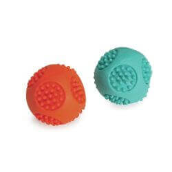Jouet pour chiens, balle TPR avec pointes et couineur, lot de 2, diamètre environ 62mm