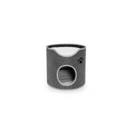 Panier pour chats en feutre - cylindre - coussins amovibles - Diamètre 40x36cm (hauteur)