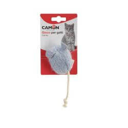 Jouet pour chats - Souris en polyester avec corde, rose+bleu+jaune, environ 20cm