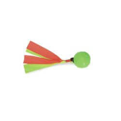 Jouet pour chiens - Balle en TPE de 65mm (2 couleurs) avec ruban en polyester et squeaker - 23cm