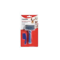 Carde chromée + peigne en plastique Taille S