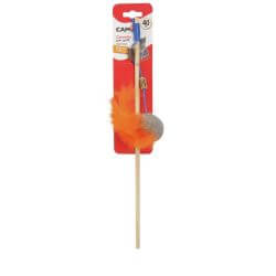 Jouet pour chats - Canne à pêche avec balle à plumes