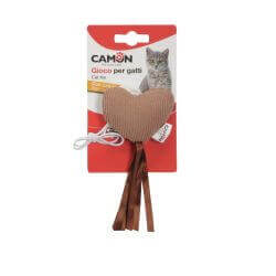 Jouet pour chats - Coeur shabby avec grelot et élastique gris/bronze