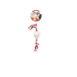 Jouet pour chiens, Balle de tennis 48mm (basket/baseball/football) avec corde (polyester/coton) 23cm