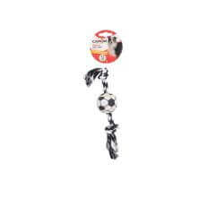 Jouet pour chiens, Balle de tennis 48mm (basket/baseball/football) avec corde (polyester/coton) 23cm