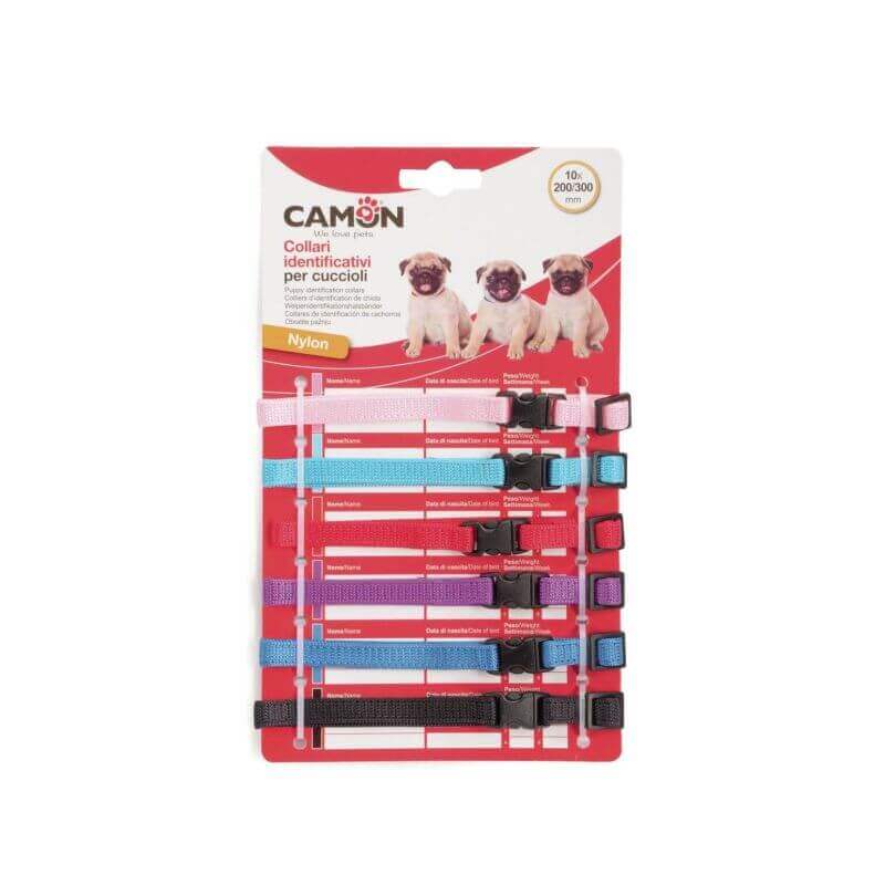 Colliers en nylon (6 pièces) pour chiots, 10x200/300mm, Crochet de sécurité - assortiment couleur "A" Colliers en nylon (6 pièces) pour chiots, 10x200/300mm, Crochet de sécurité - assortiment couleur "A"