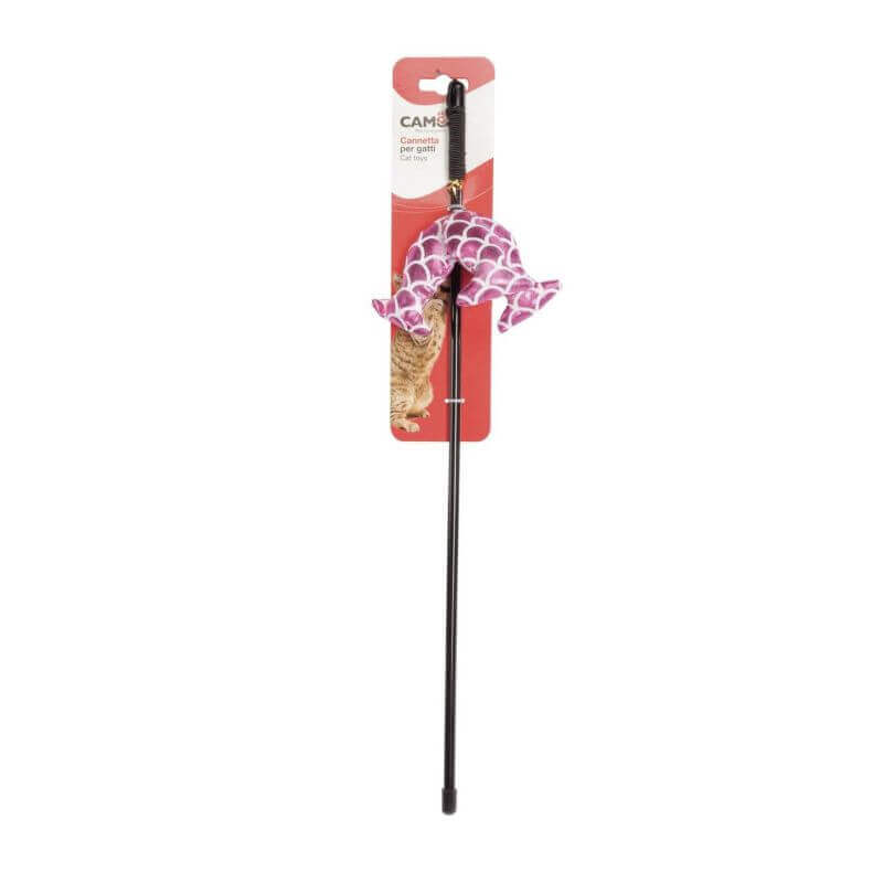 Jouet pour chats - Canne à pêche avec poissons (2 couleurs), 48 cm Jouet pour chats - Canne à pêche avec poissons (2 couleurs), 48 cm
