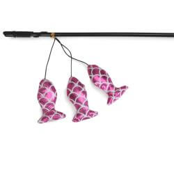 Jouet pour chats - Canne à pêche avec poissons (2 couleurs), 48 cm