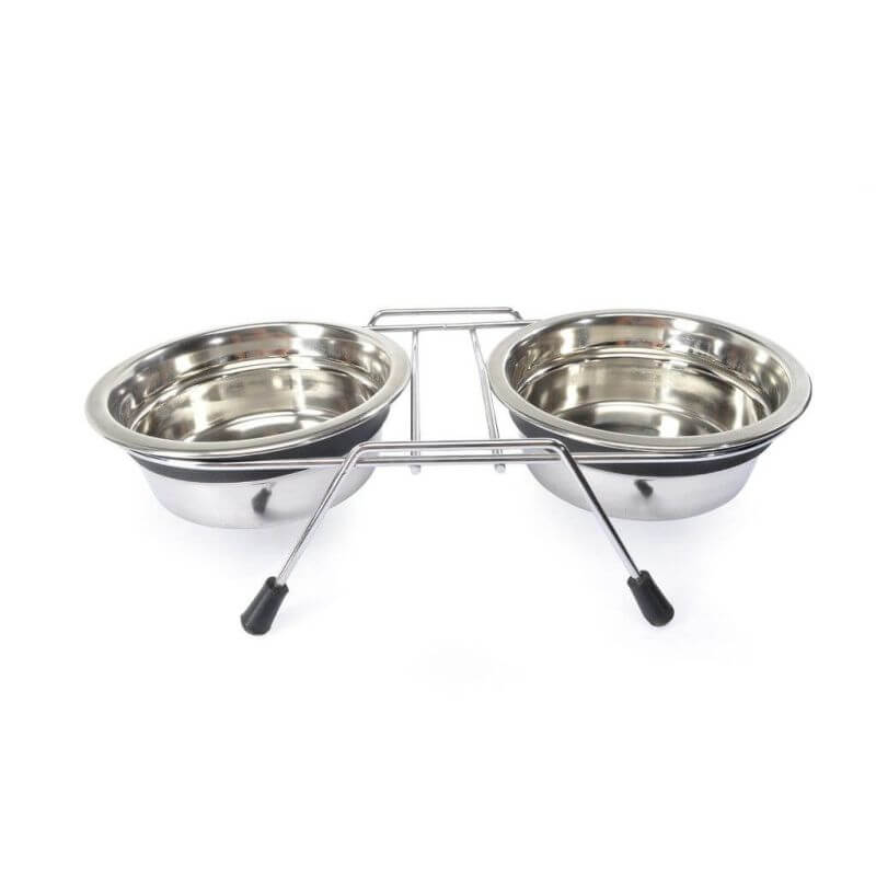 Porte-écuelle + 2 écuelles de 800ml Porte-écuelle + 2 écuelles de 800ml