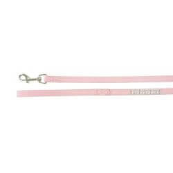 Laisse avec strass rose de dimensions 15x1200