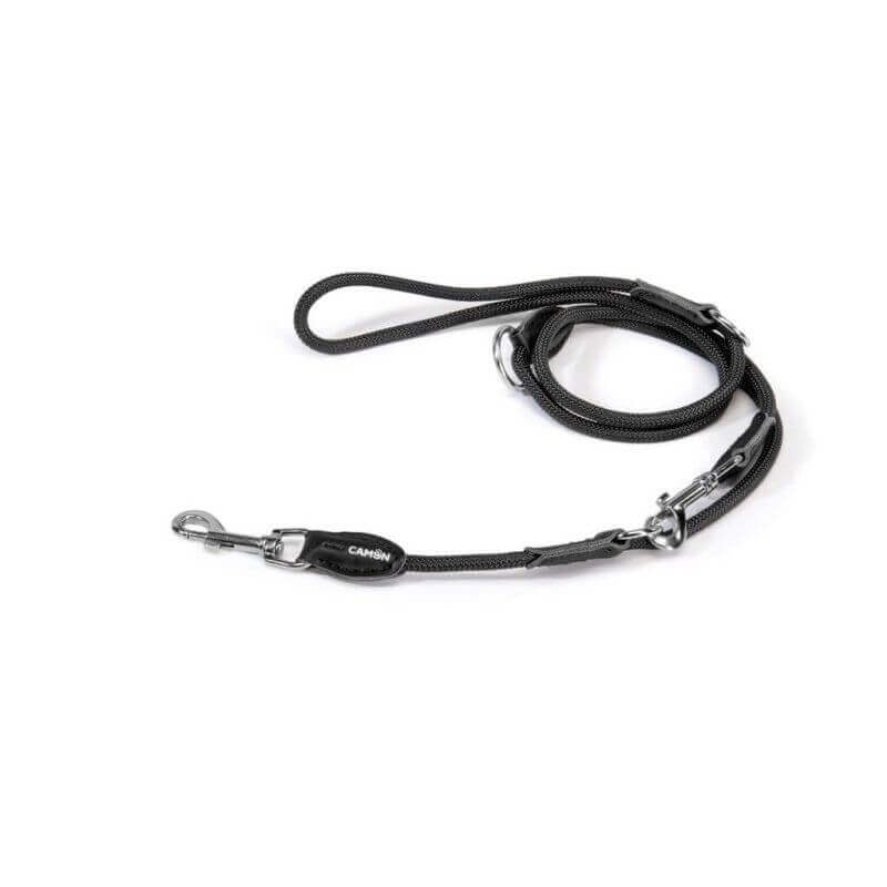 Laisse de dressage en corde de nylon noire - diamètre 8 mm, longueur 2000 mm