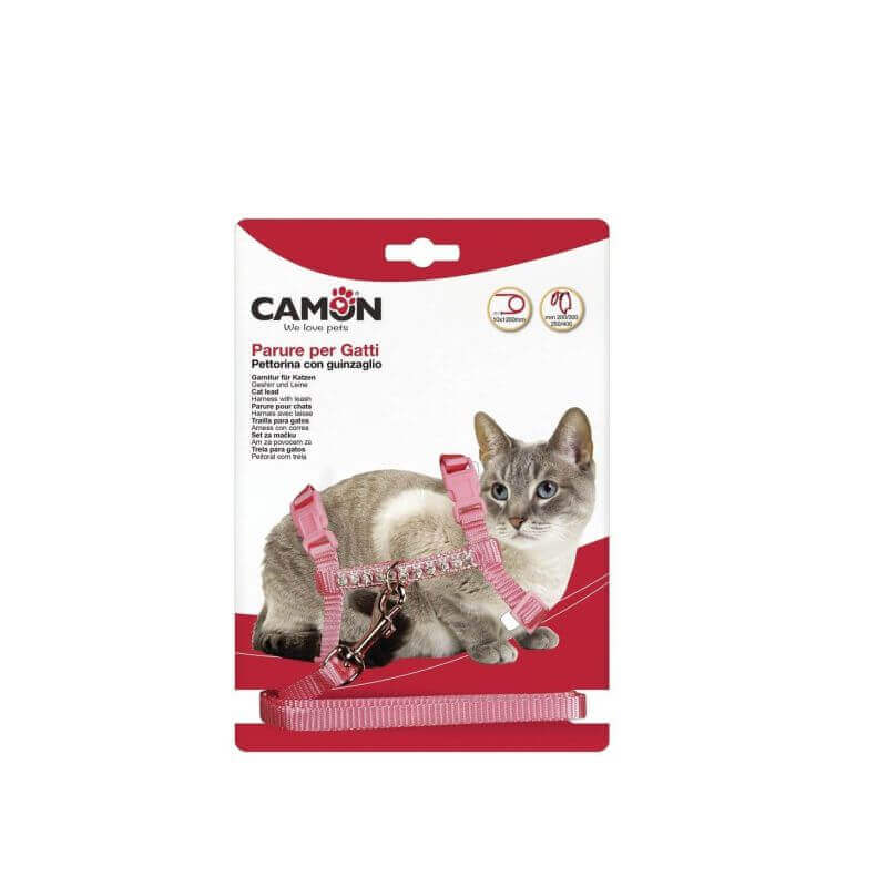 Harnais et laisse pour chats en nylon de 10mm Harnais et laisse pour chats en nylon de 10mm