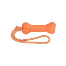 Jouet pour chiens - Os avec corde EVA - orange - 200mm