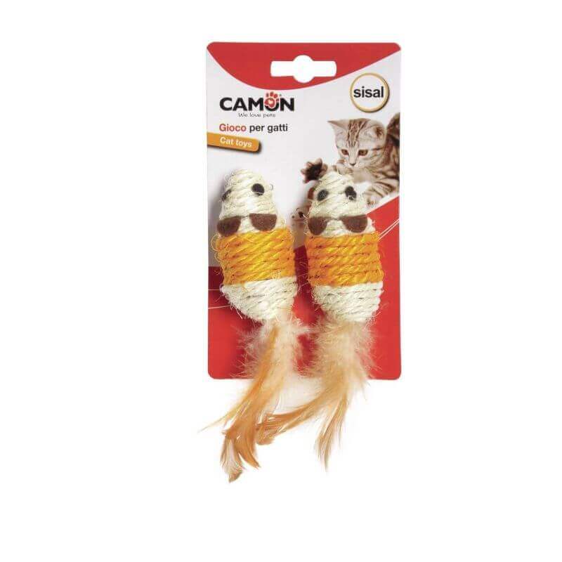 Souris à plume en sisal
