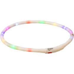 Flash anneau lumineux USB, en silicone, XS–XL: 70 cm/ø 10 mm, blanc/multicolore