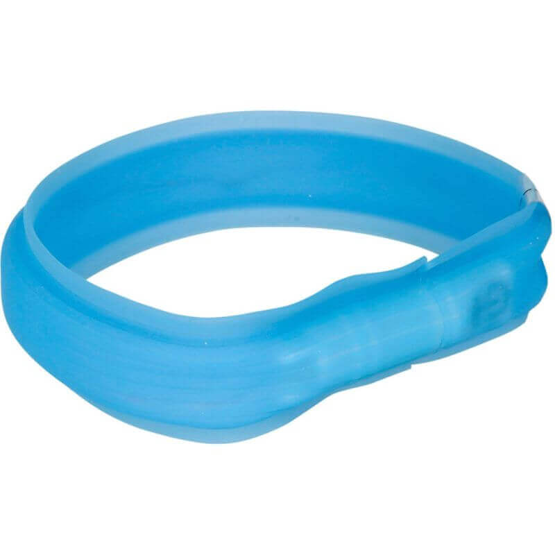 Flash bande lumineuse USB, en silicone, L–XL: 70 cm/30 mm, bleu