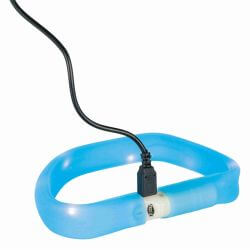 Flash bande lumineuse USB, en silicone, L–XL: 70 cm/30 mm, bleu