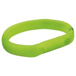 Flash bande lumineuse USB, en silicone, L–XL: 70 cm/18 mm, vert