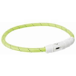Flash anneau lumineux USB, en TPU/nylon, M–L: 45 cm/ø 7 mm, vert